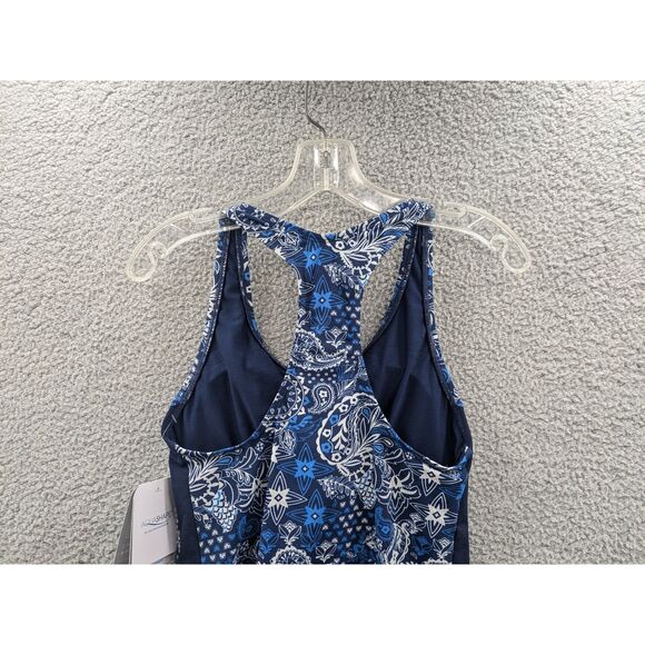 NWT Dolfin Aquashape Women's XS Santorini Racerback Tankini Top Navy Blue - Picture 5 of 12